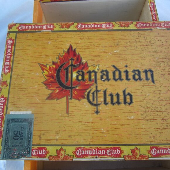 VTG 50'S CANADIAN CLUB CIGAR BOX, GREAT DISPLAY BOX - Picture 7 of 12